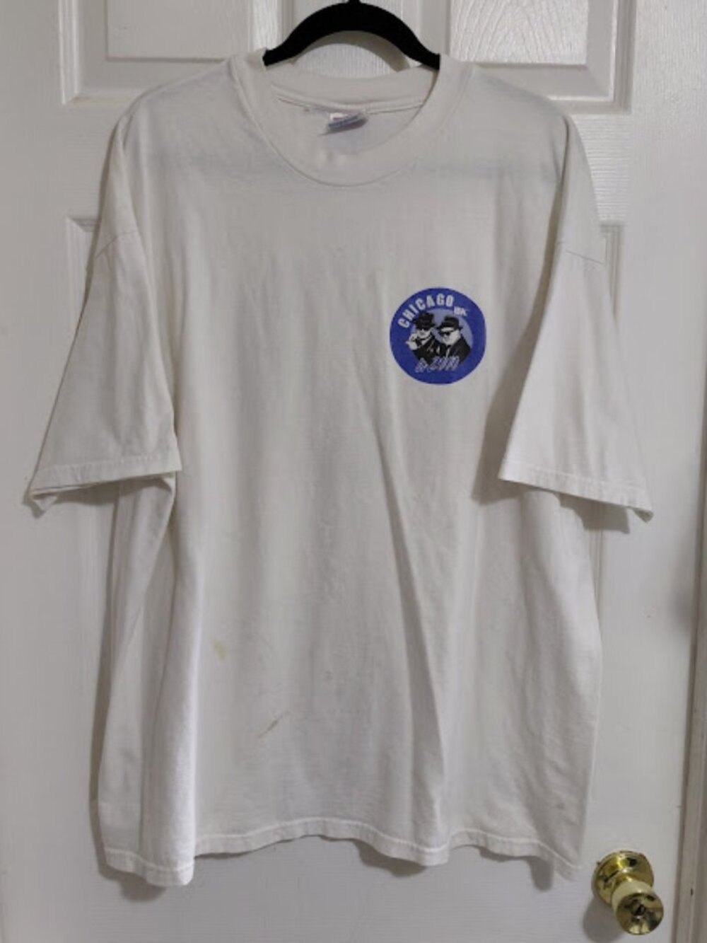 Vintage Y2K 2000 Chicago IEA/NEA Conference Blues Brothers White Graphic T-Shirt